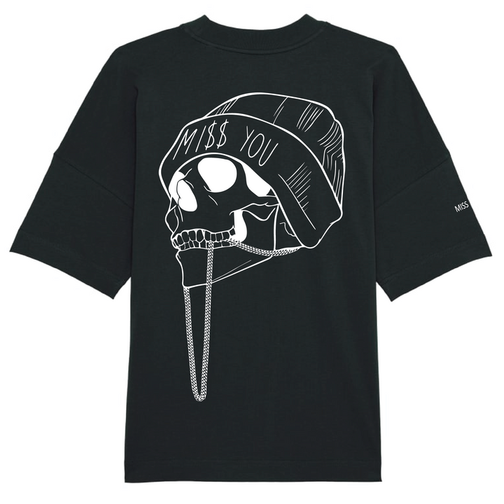 Camiseta oversized negra calavera